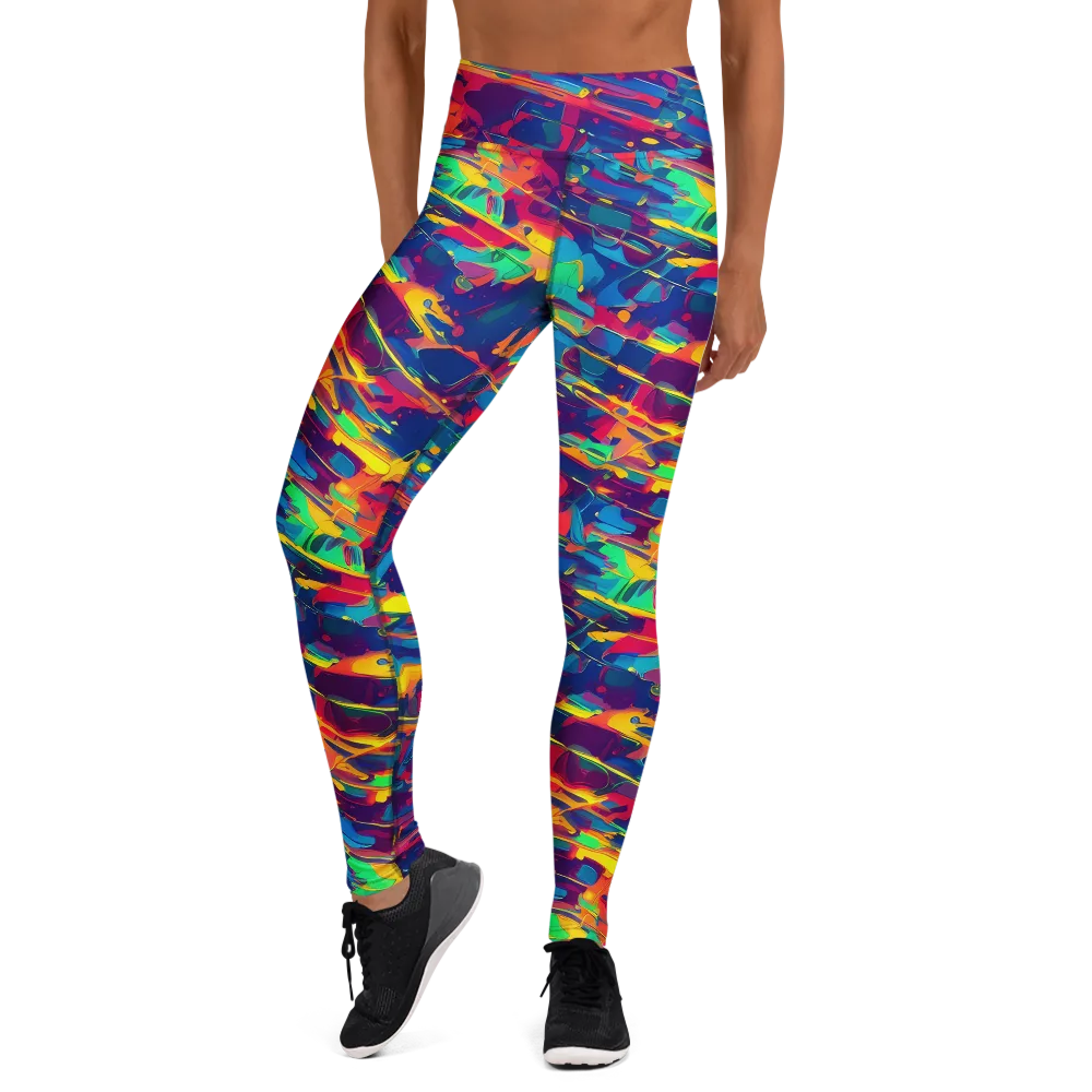 Spectrum Streaks on Yoga Leggings — Front