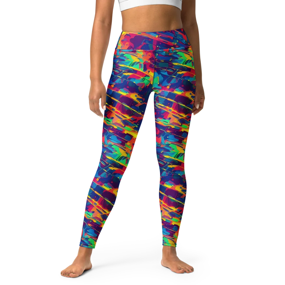 Spectrum Streaks on Yoga Leggings — Front