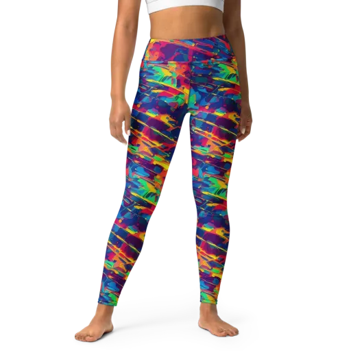 Spectrum Streaks on a Yoga Leggings