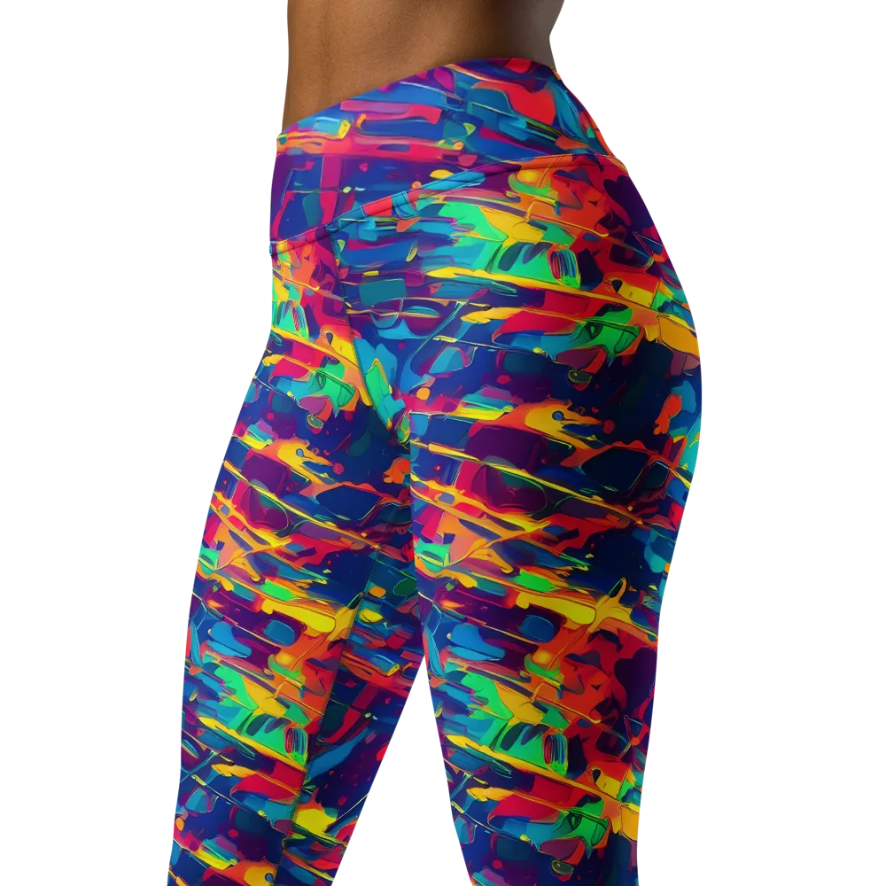 Spectrum Streaks on Yoga Leggings — Left Front