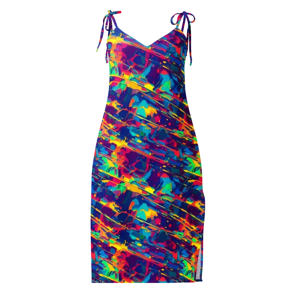 Spectrum Streaks on Slip Dress — Front