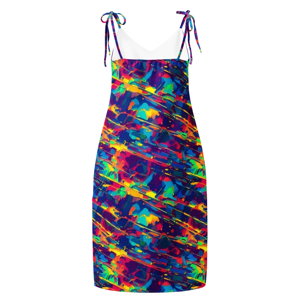 Spectrum Streaks on Slip Dress — Back