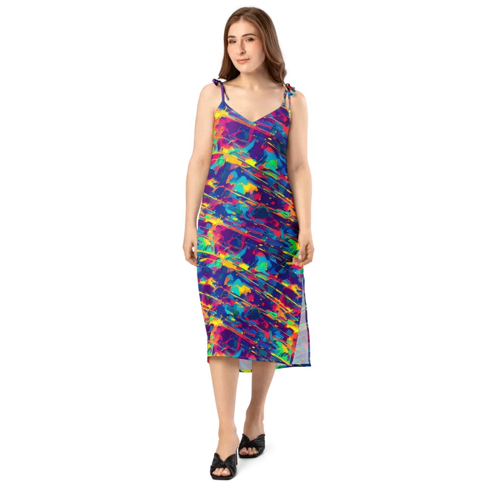Spectrum Streaks on Slip Dress — Front
