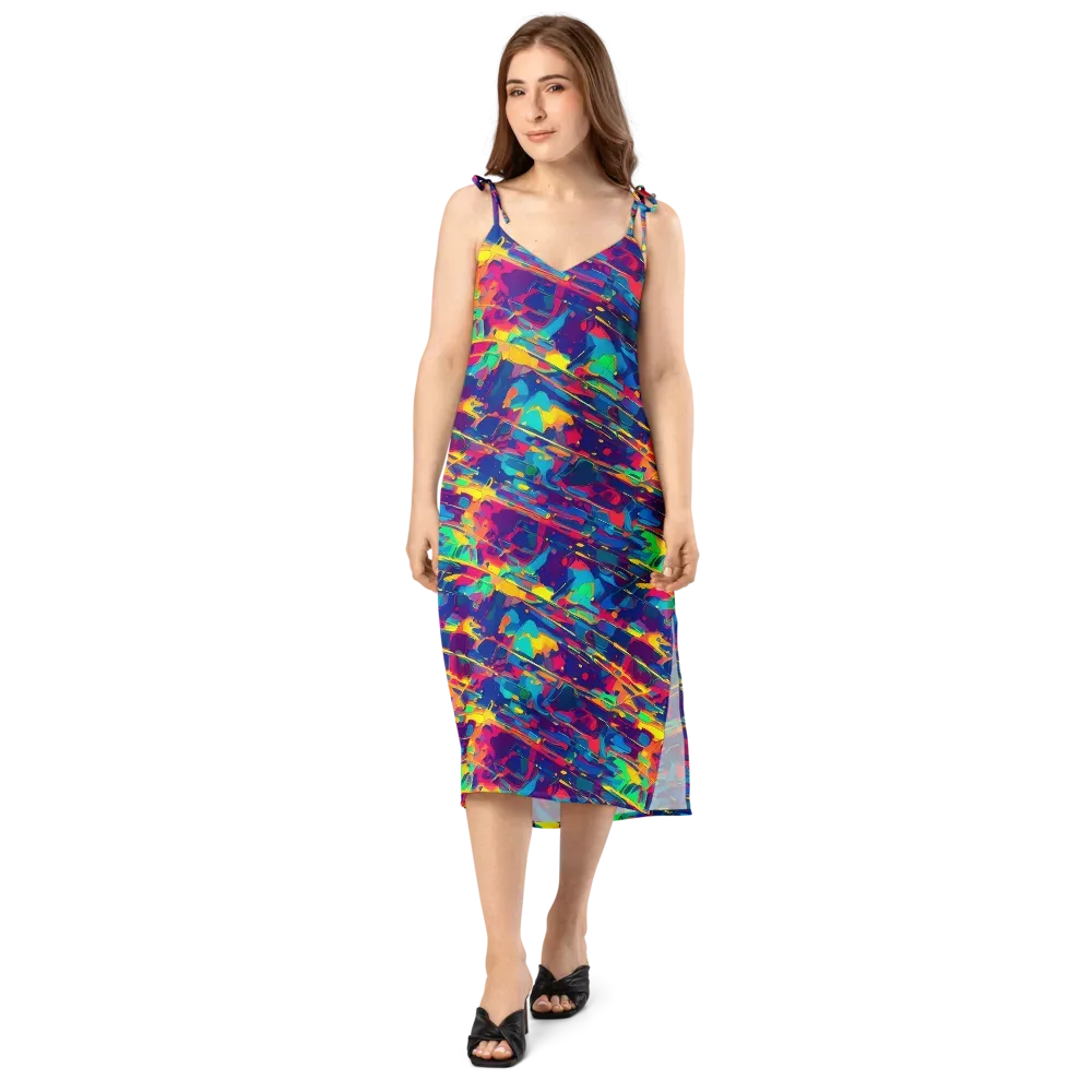Spectrum Streaks on Slip Dress — Front