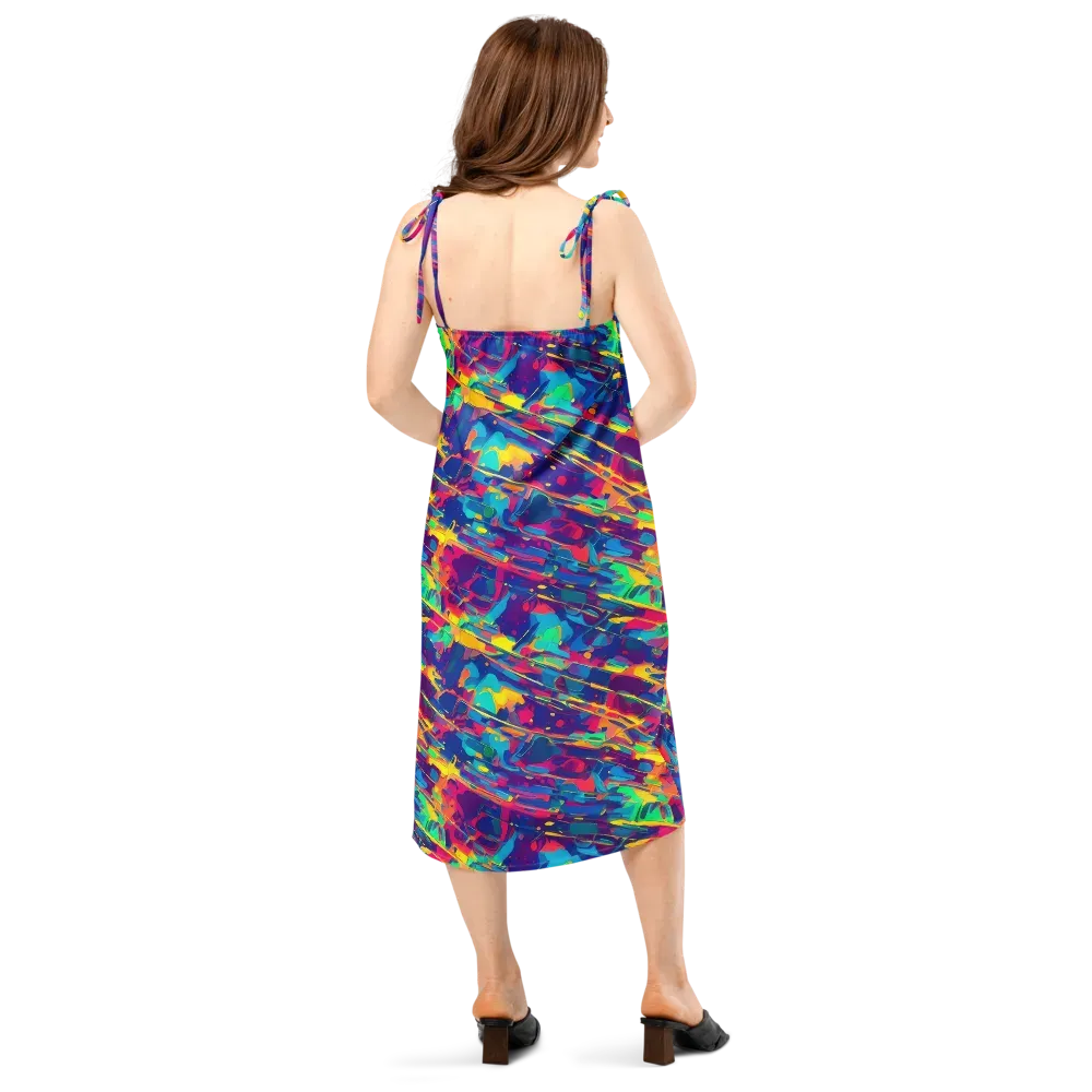 Spectrum Streaks on Slip Dress — Back