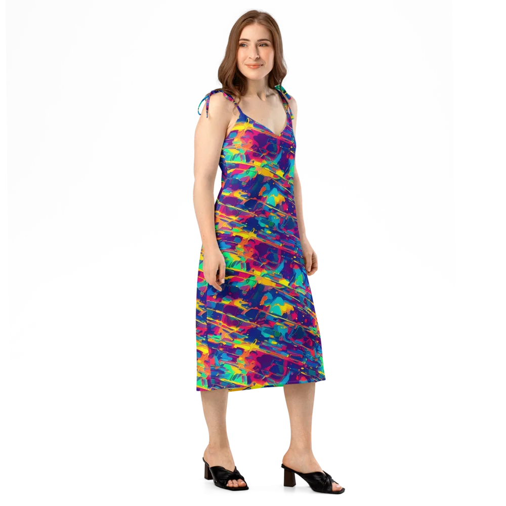 Spectrum Streaks on Slip Dress — Right Front