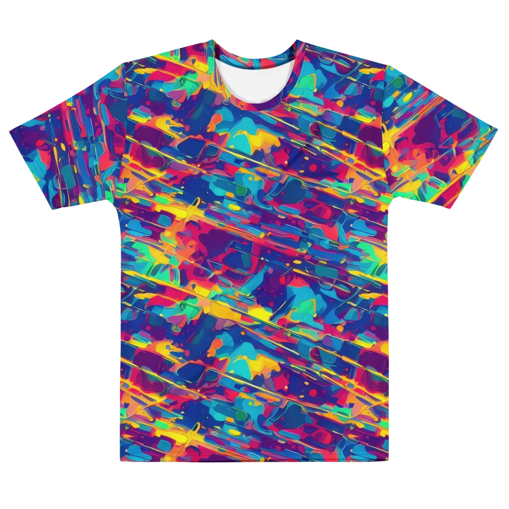 Spectrum Streaks on Men's Cotton Crew Neck T-Shirt — Front