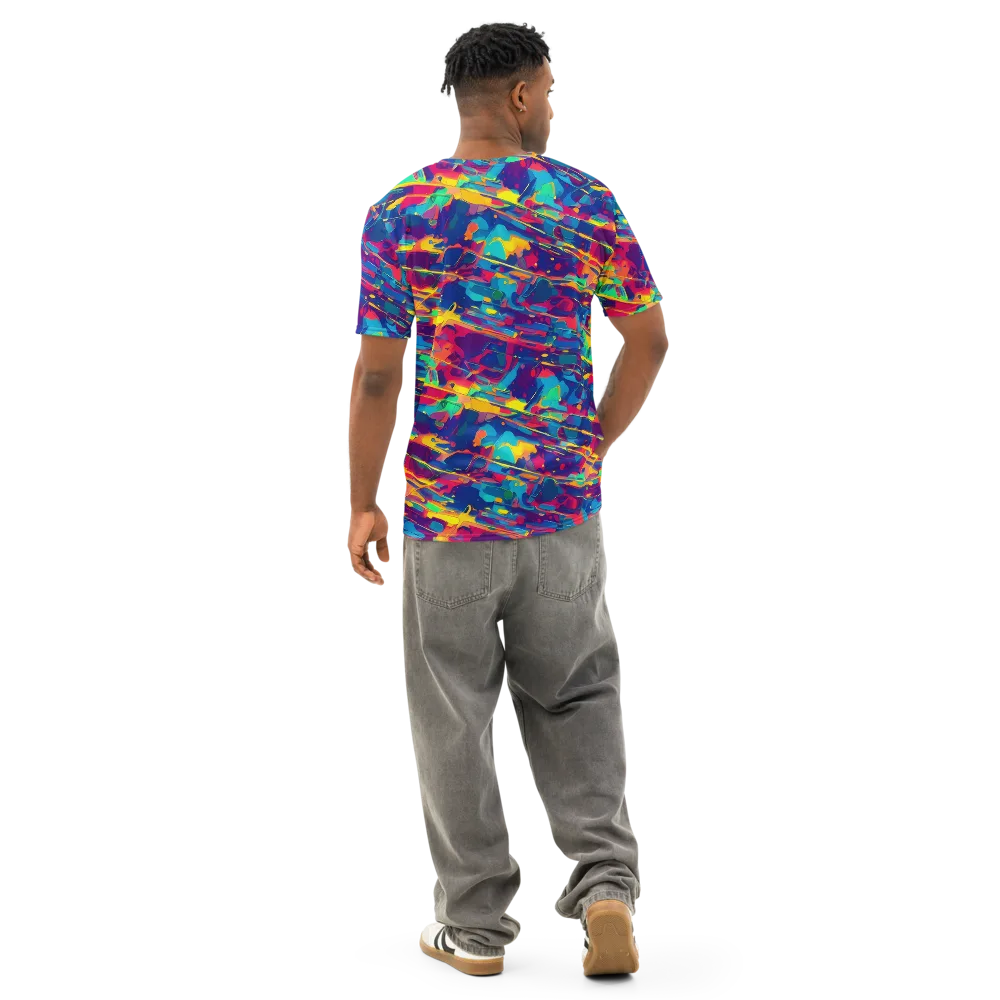 Spectrum Streaks on Men's Cotton Crew Neck T-Shirt — Back