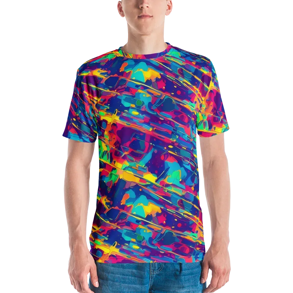 Spectrum Streaks on Men's Crew Neck T-Shirt — Front