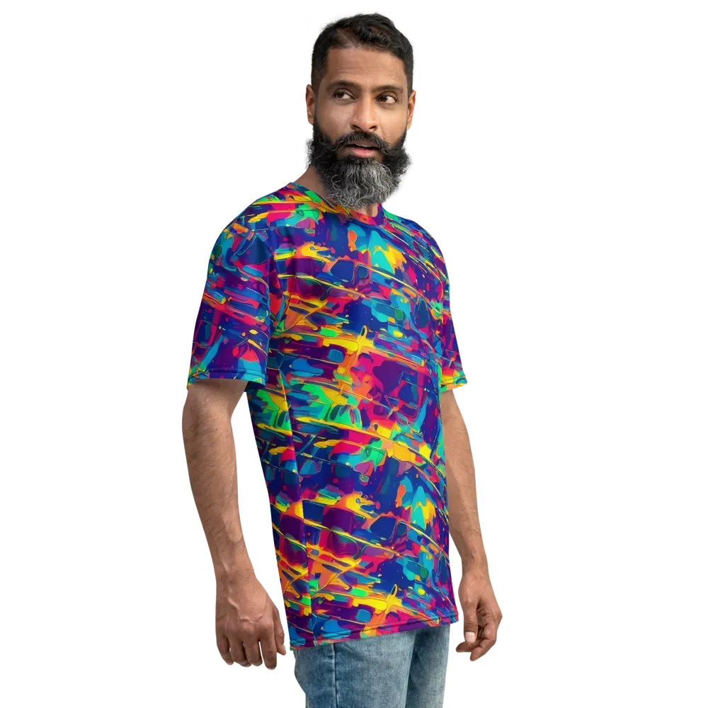 Spectrum Streaks on Men's Crew Neck T-Shirt — Right