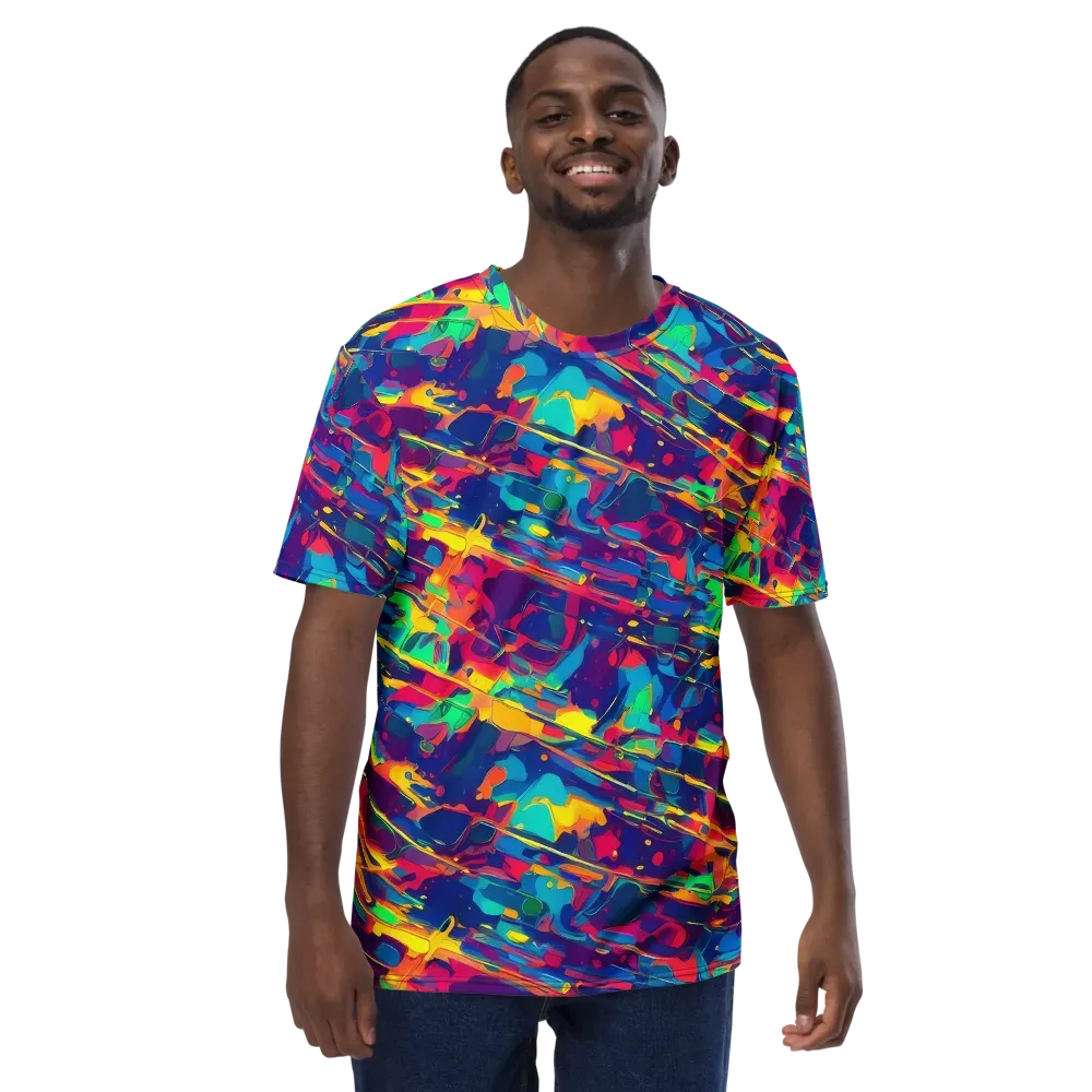 Spectrum Streaks on Men's Crew Neck T-Shirt — Front