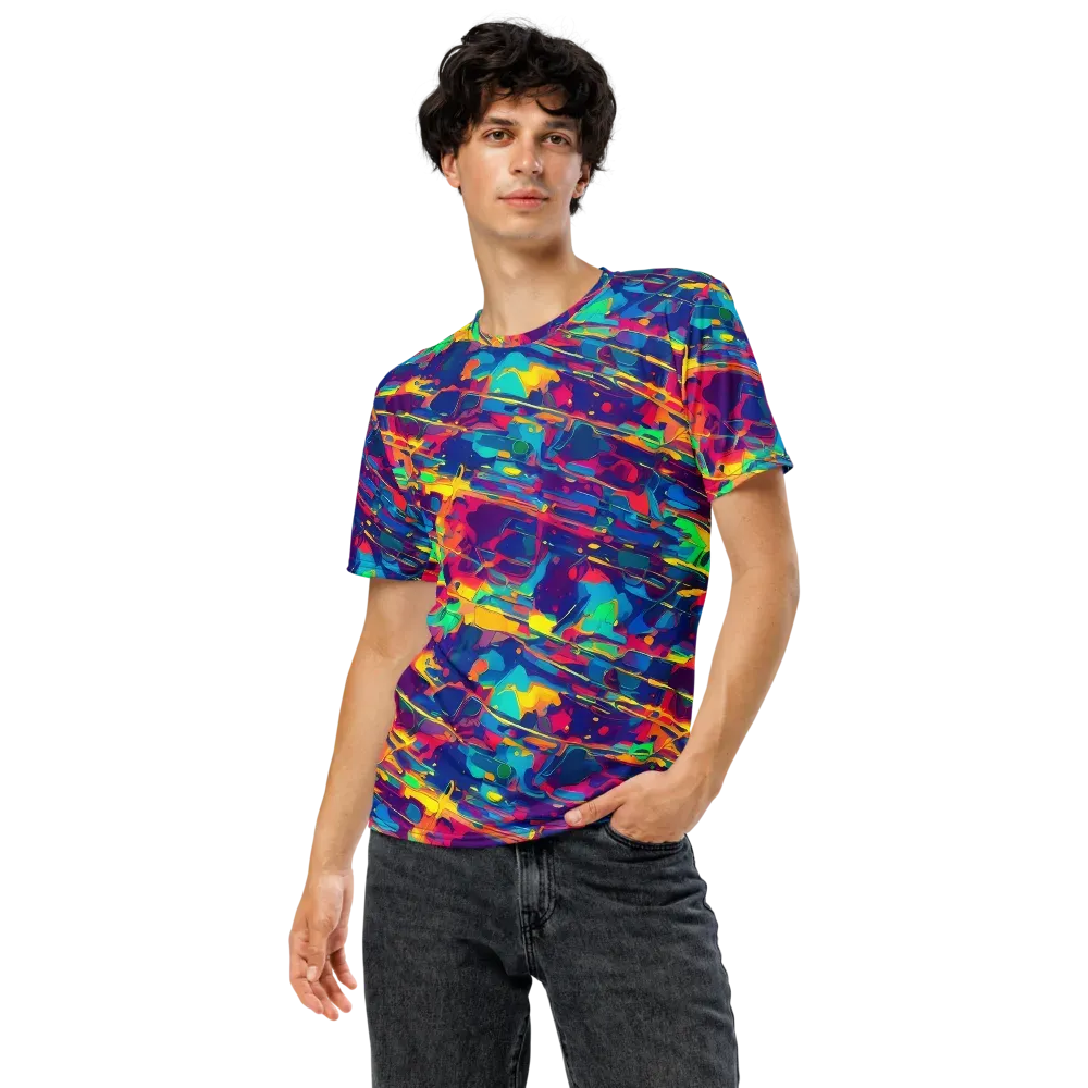 Spectrum Streaks on Men's Crew Neck T-Shirt — Front