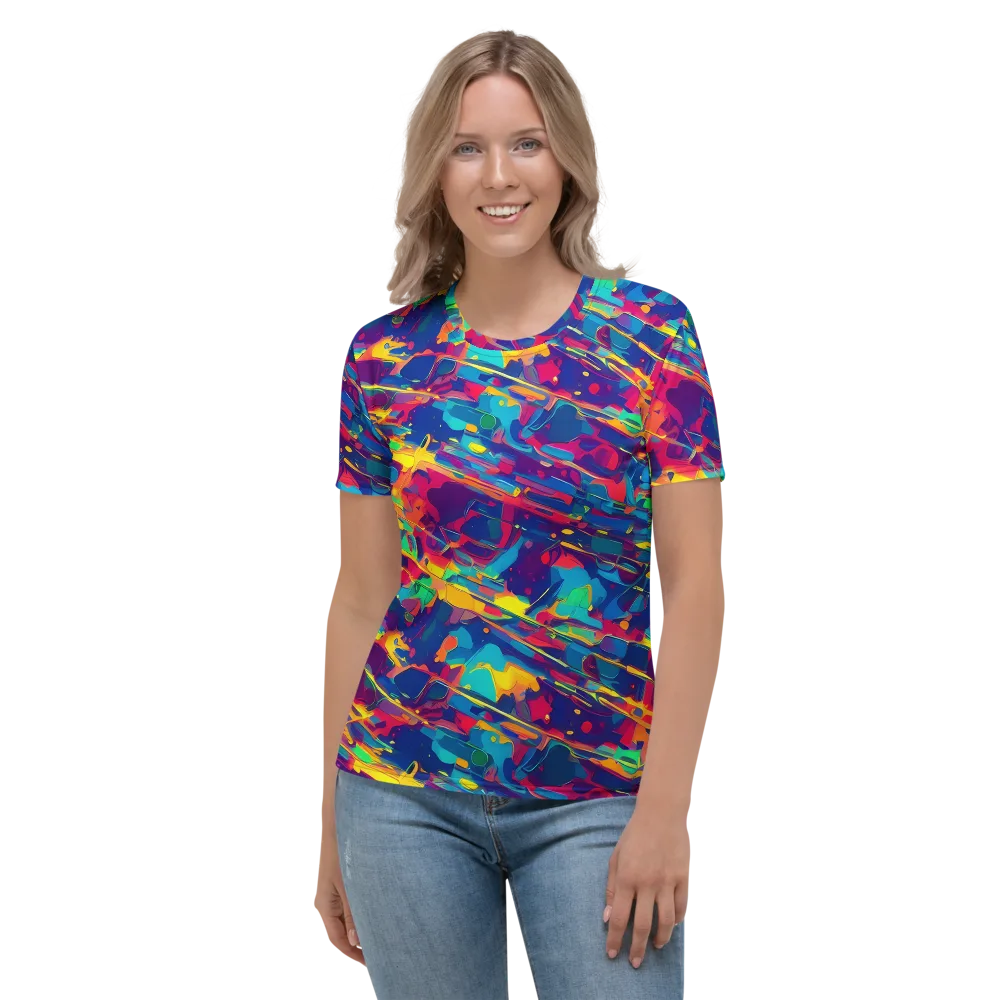 Spectrum Streaks on Women's Crew Neck T-Shirt — Front