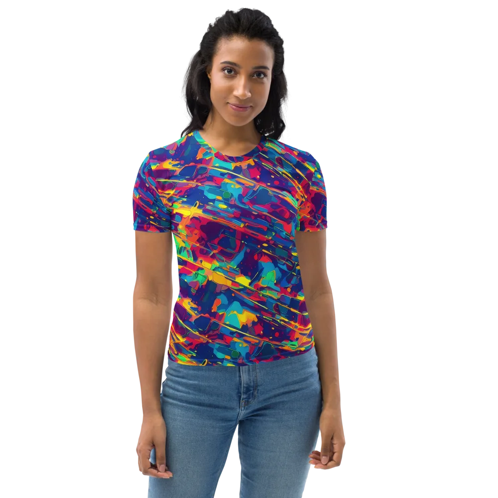 Spectrum Streaks on Women's Crew Neck T-Shirt — Front