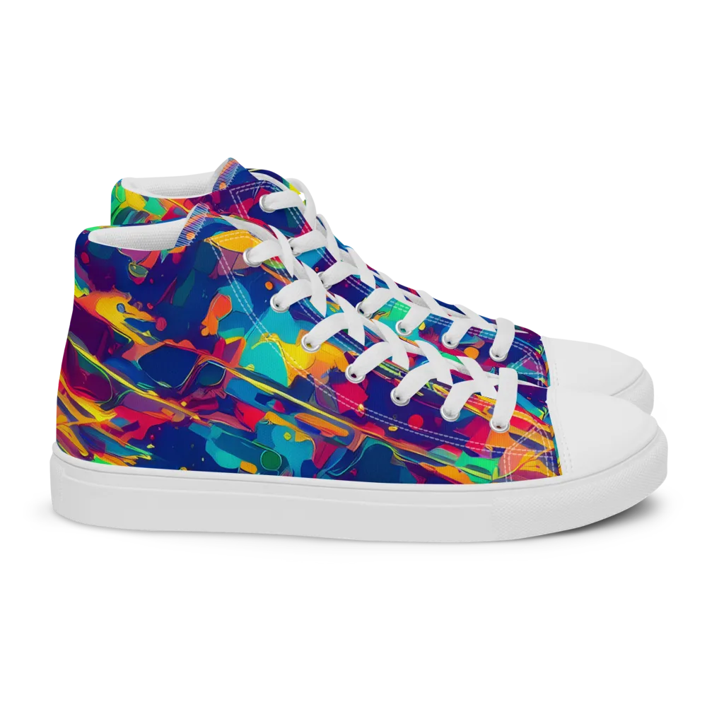 Spectrum Streaks on Women's High Top Canvas Shoes — Right