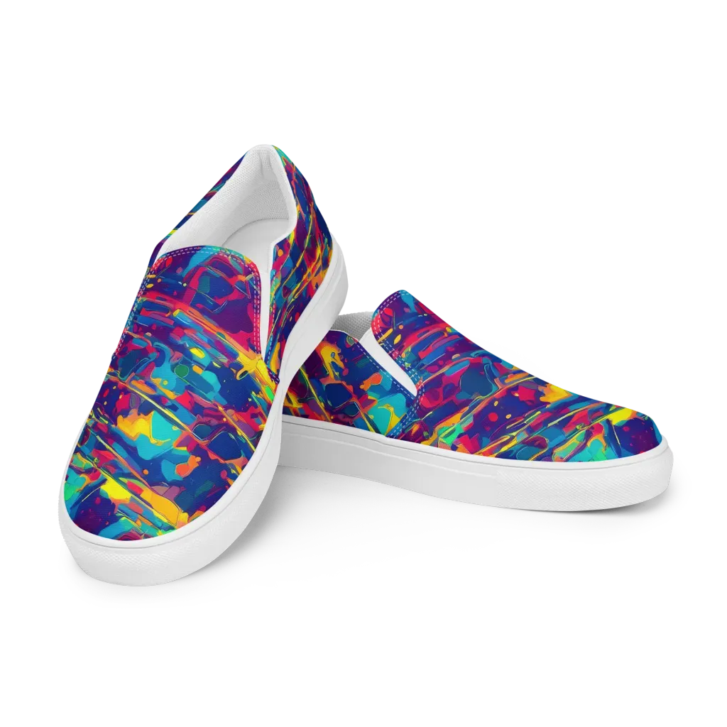 Spectrum Streaks on Men's Slip-On Canvas Shoes — Left Front