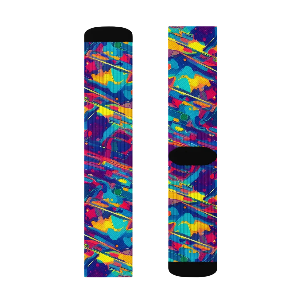 Spectrum Streaks on Socks — Left Sock