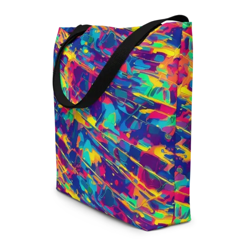 Spectrum Streaks on a Large Tote Bag W/ Pocket