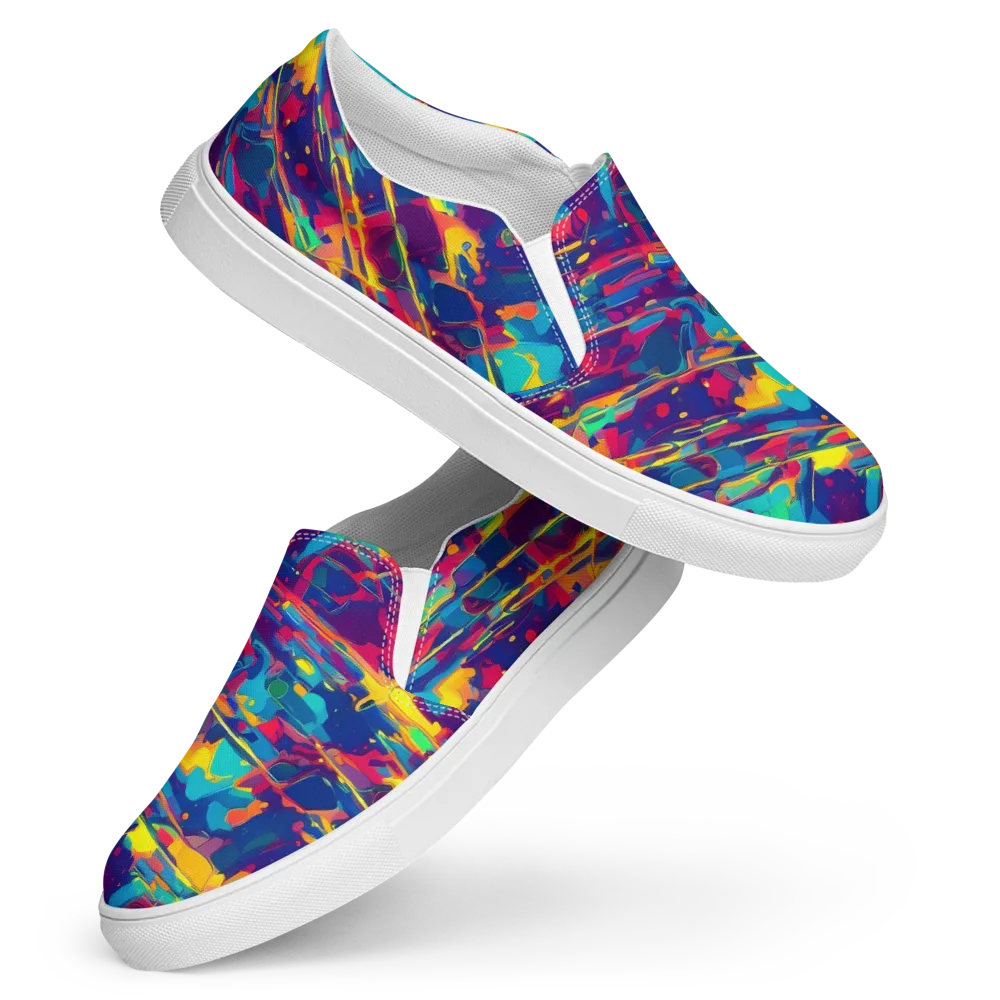 Spectrum Streaks on Women's Slip-On Canvas Shoes — Front