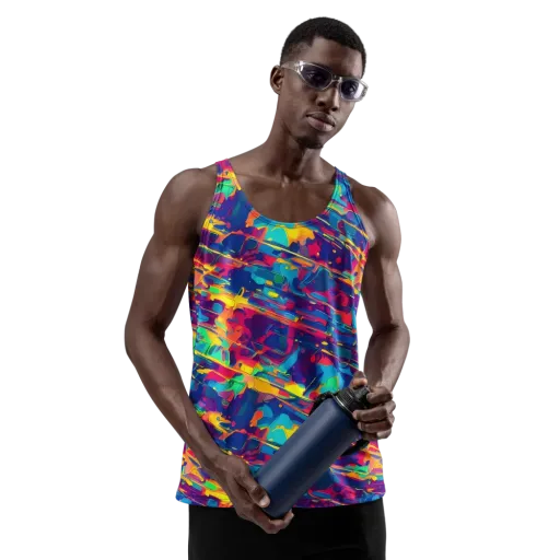 Spectrum Streaks on a Men's Tank Top