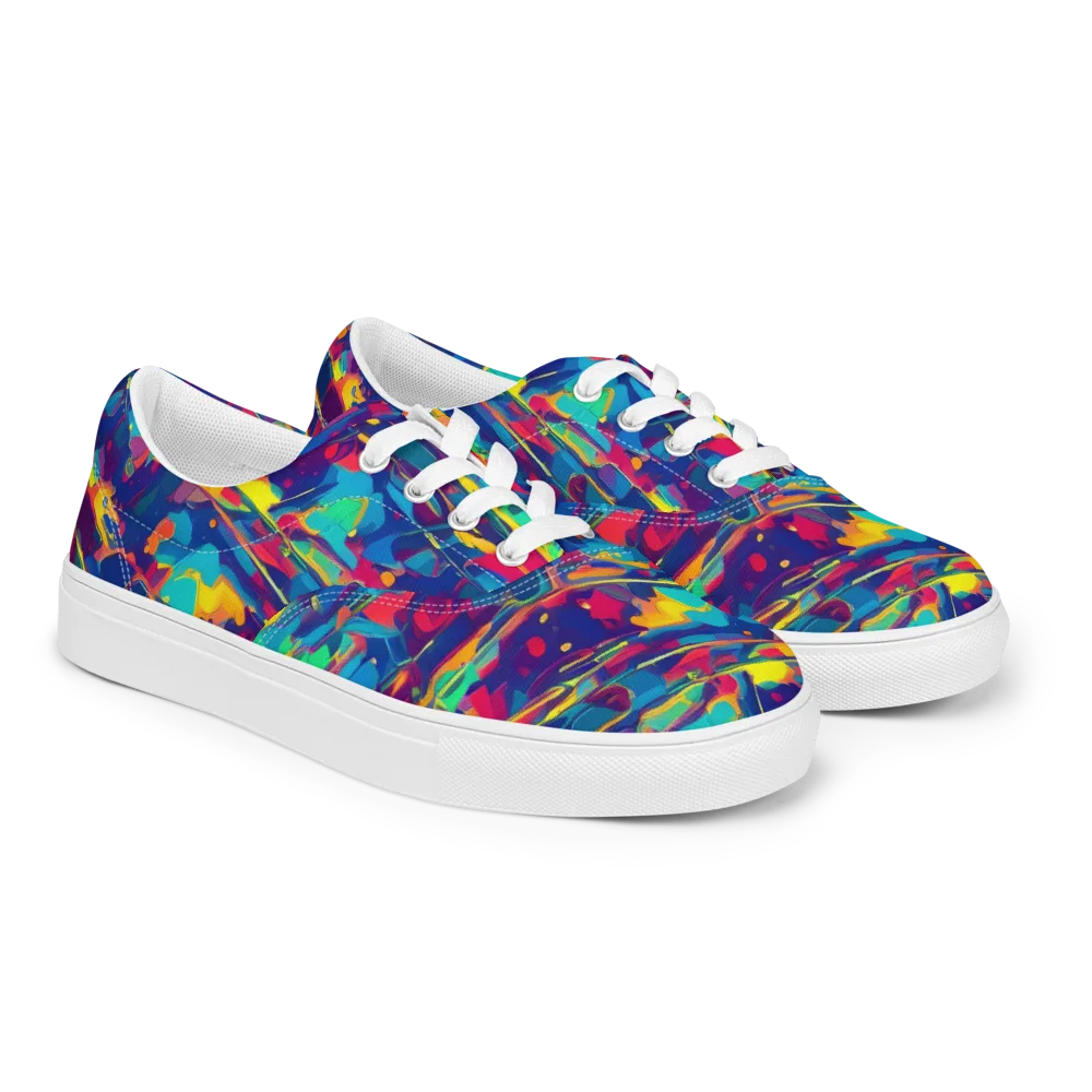 Spectrum Streaks on Men's Lace-Up Canvas Shoes — Right Front