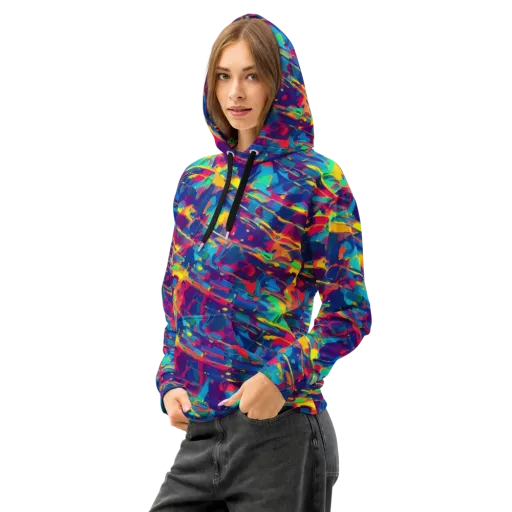 Spectrum Streaks on a Cotton Hoodie