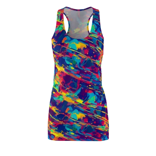 Spectrum Streaks on a Racerback Dress