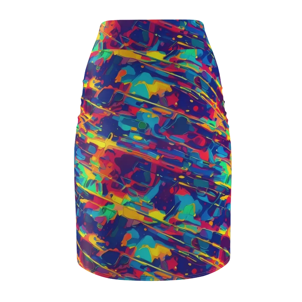 Spectrum Streaks on Pencil Skirt — Back