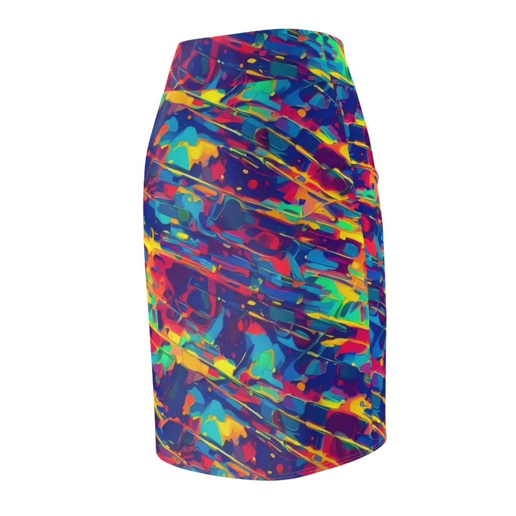 Spectrum Streaks on Pencil Skirt — Back Side