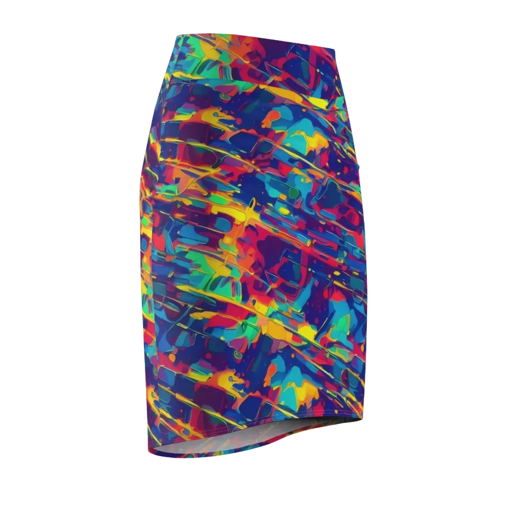 Spectrum Streaks on Pencil Skirt — Front Side