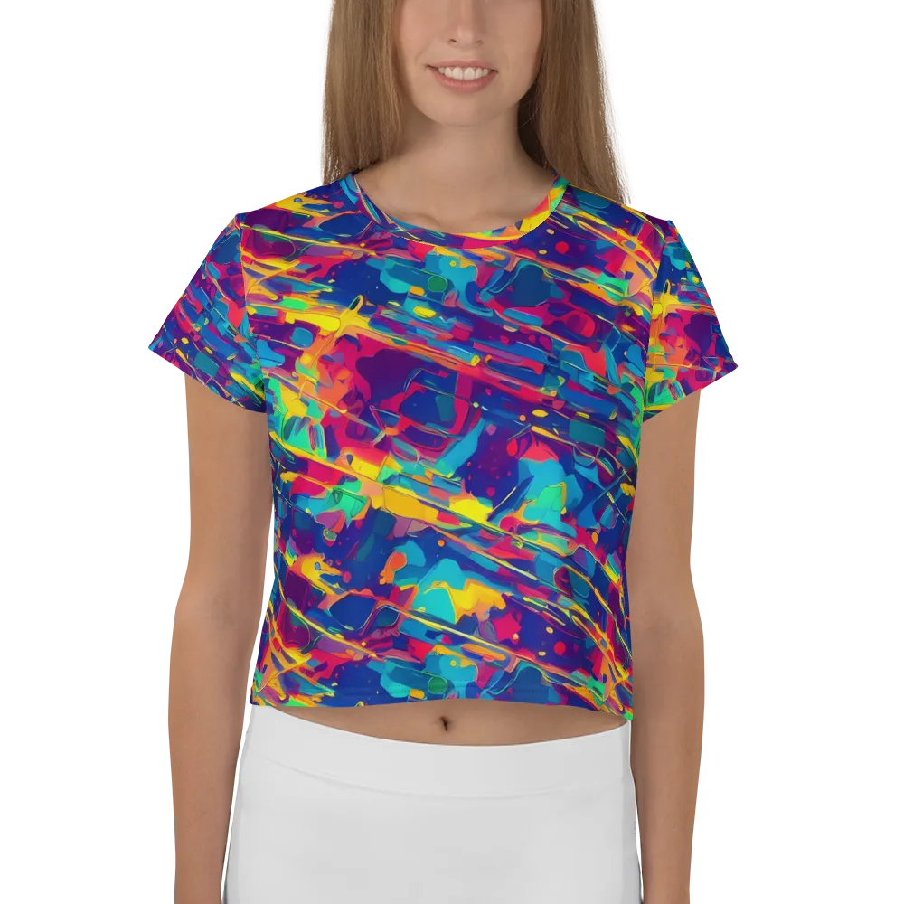Spectrum Streaks on Crop Tee — Front