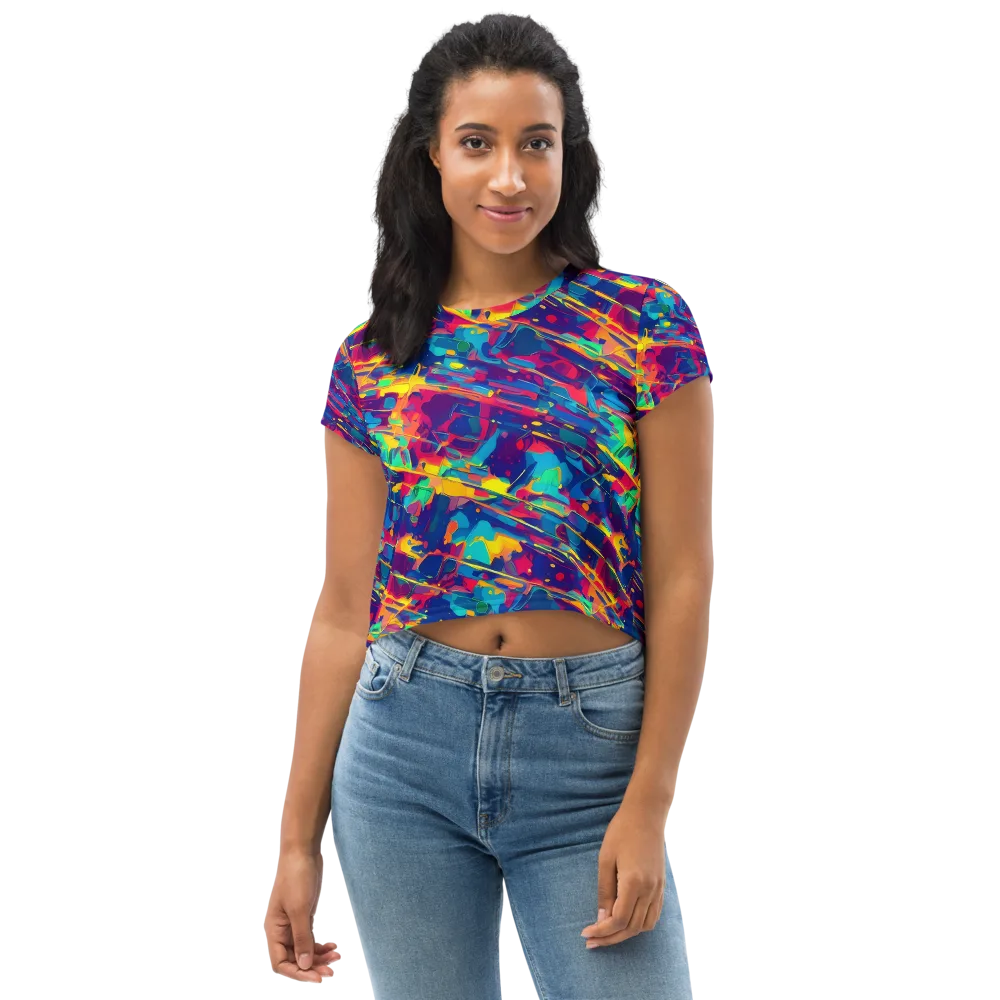Spectrum Streaks on Crop Tee — Front