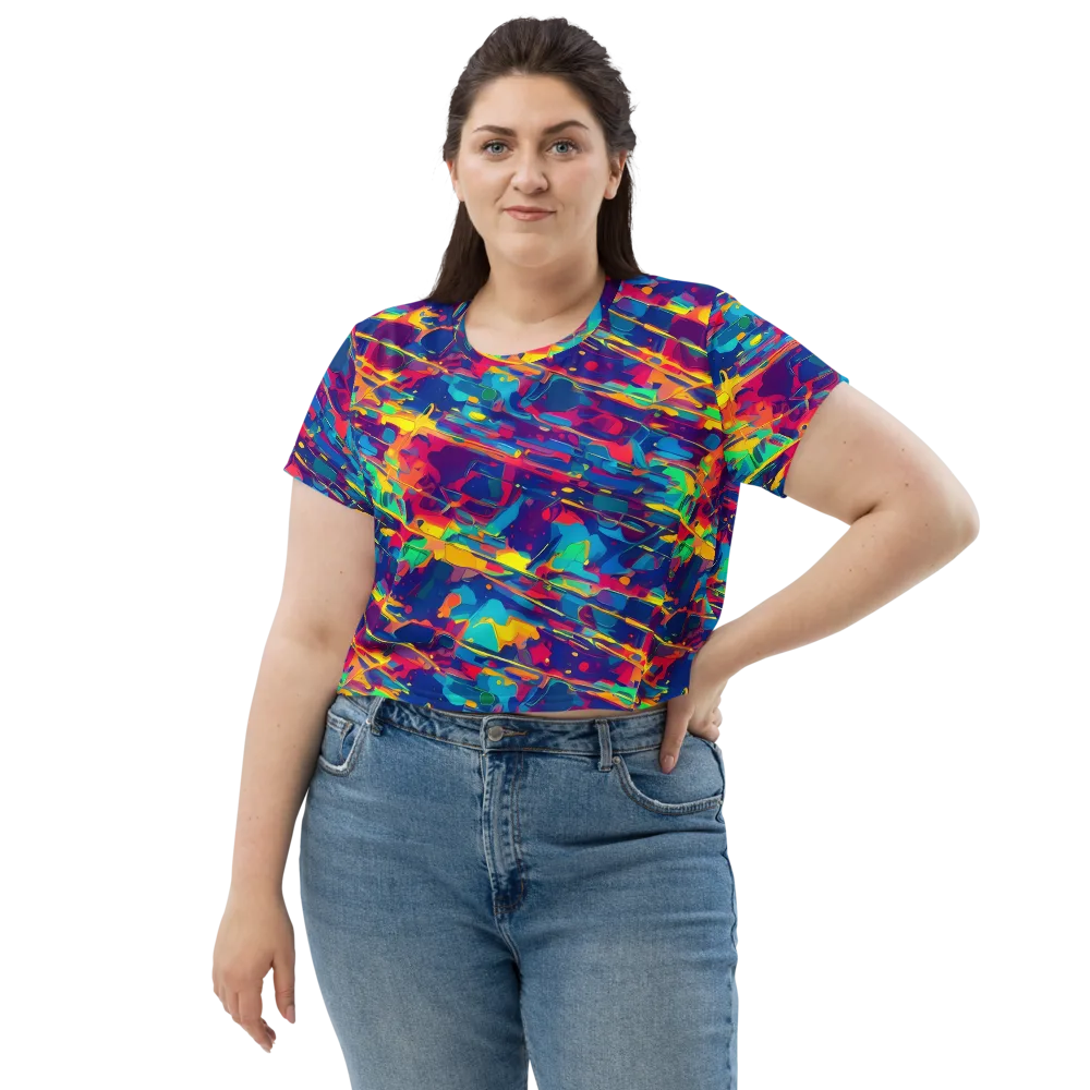 Spectrum Streaks on Crop Tee — Front
