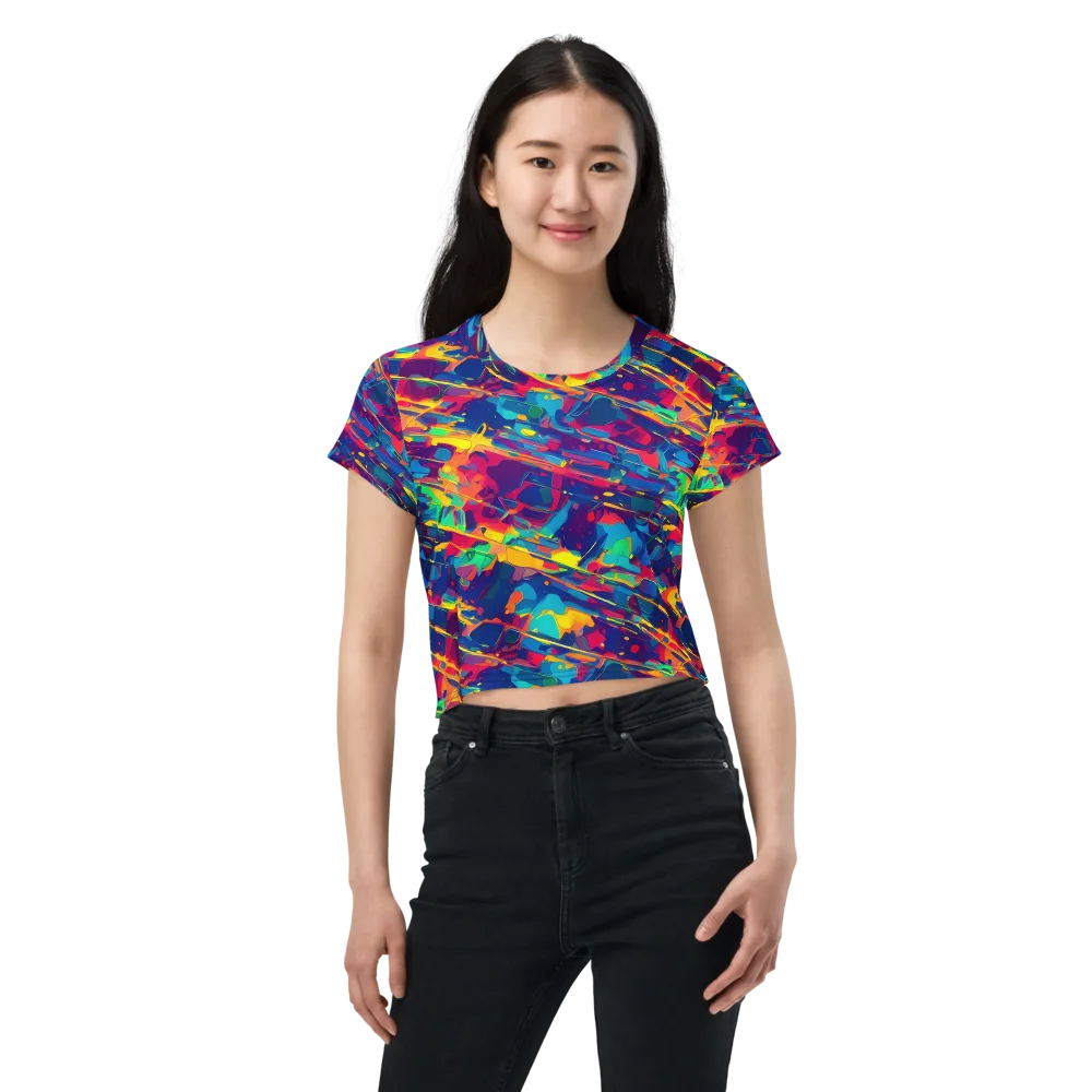 Spectrum Streaks on Crop Tee — Front