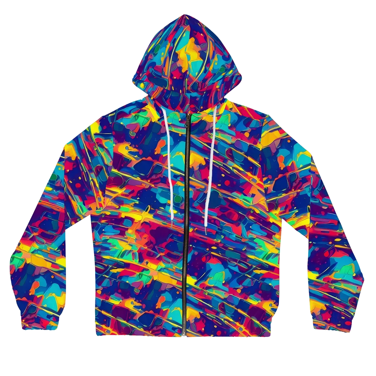Spectrum Streaks on Women's Full-Zip Hoodie — Front