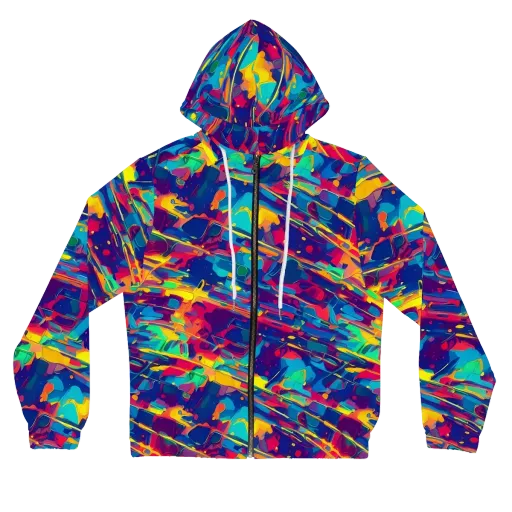 Spectrum Streaks on a Women's Full-Zip Hoodie