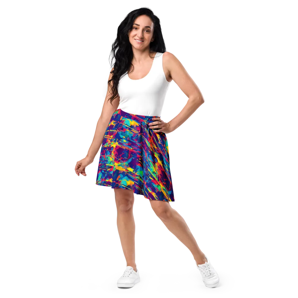 Spectrum Streaks on Skater Skirt — Front