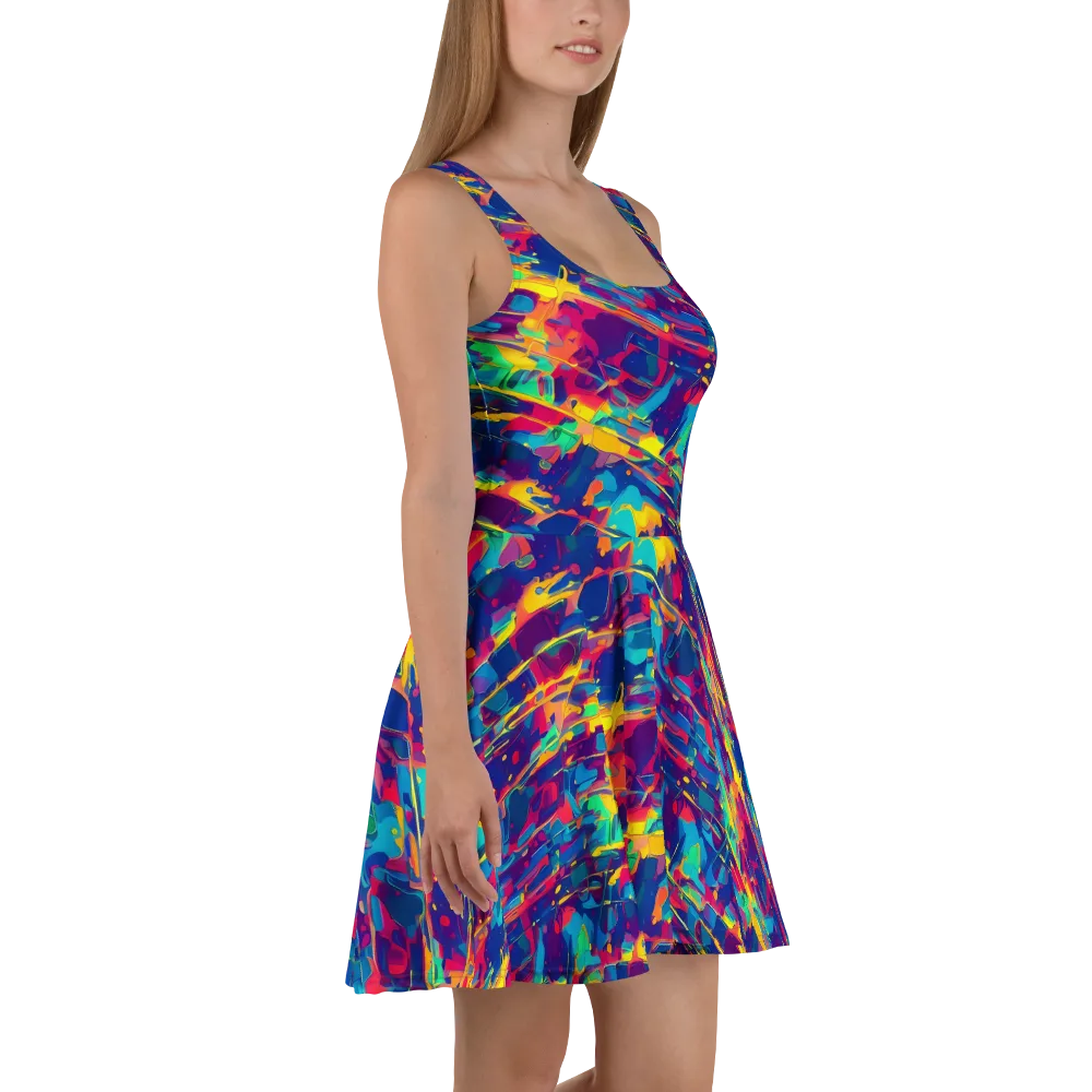 Spectrum Streaks on Skater Dress — Right