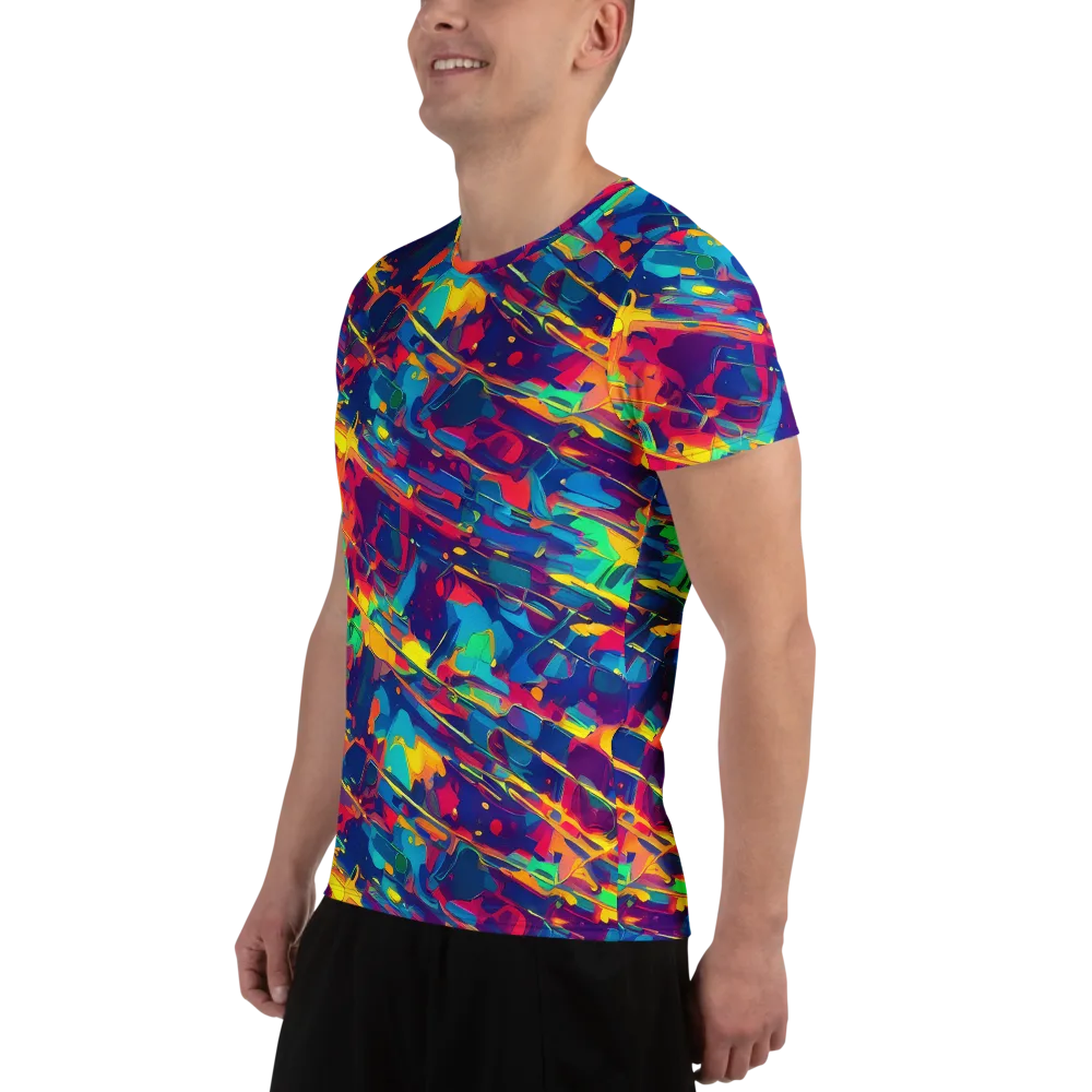 Spectrum Streaks on Men's Athletic T-Shirt — Left