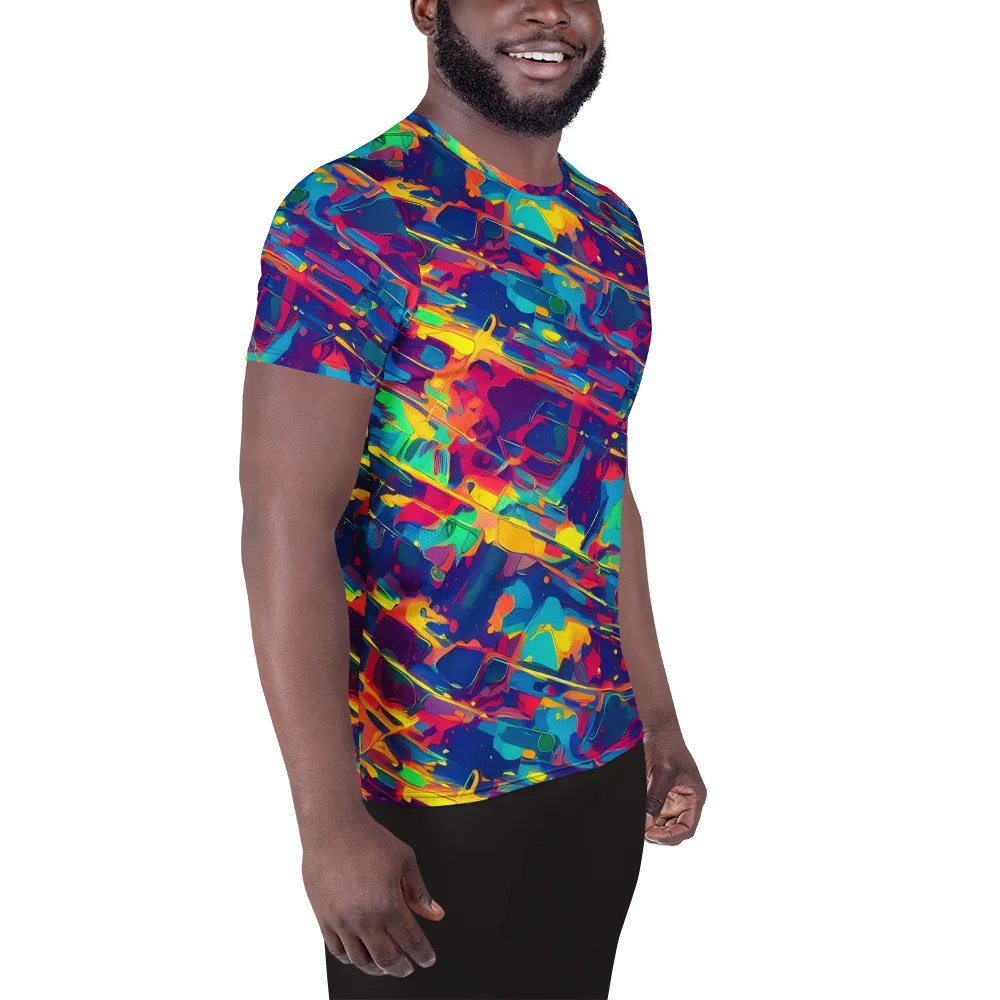 Spectrum Streaks on Men's Athletic T-Shirt — Right