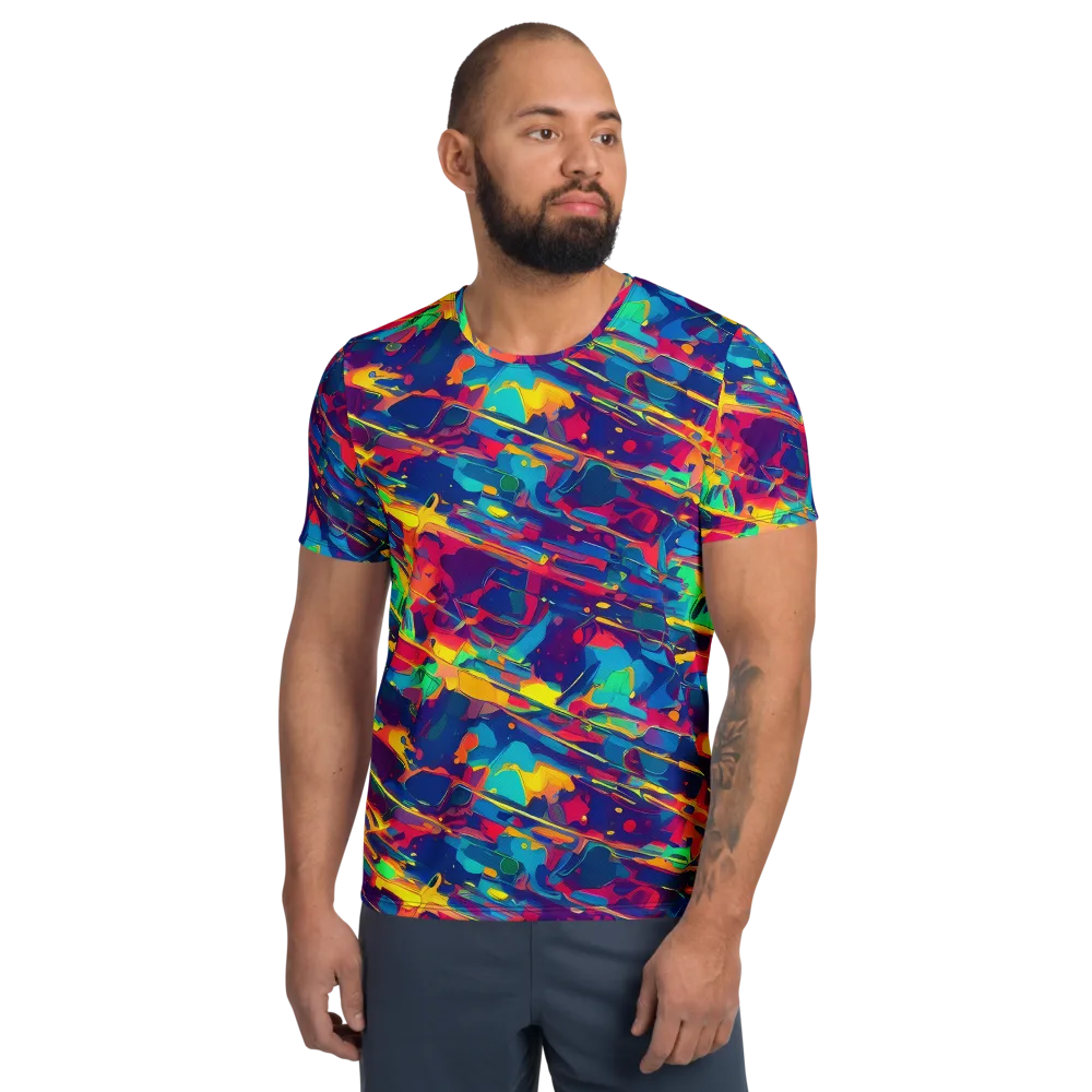 Spectrum Streaks on Men's Athletic T-Shirt — Front