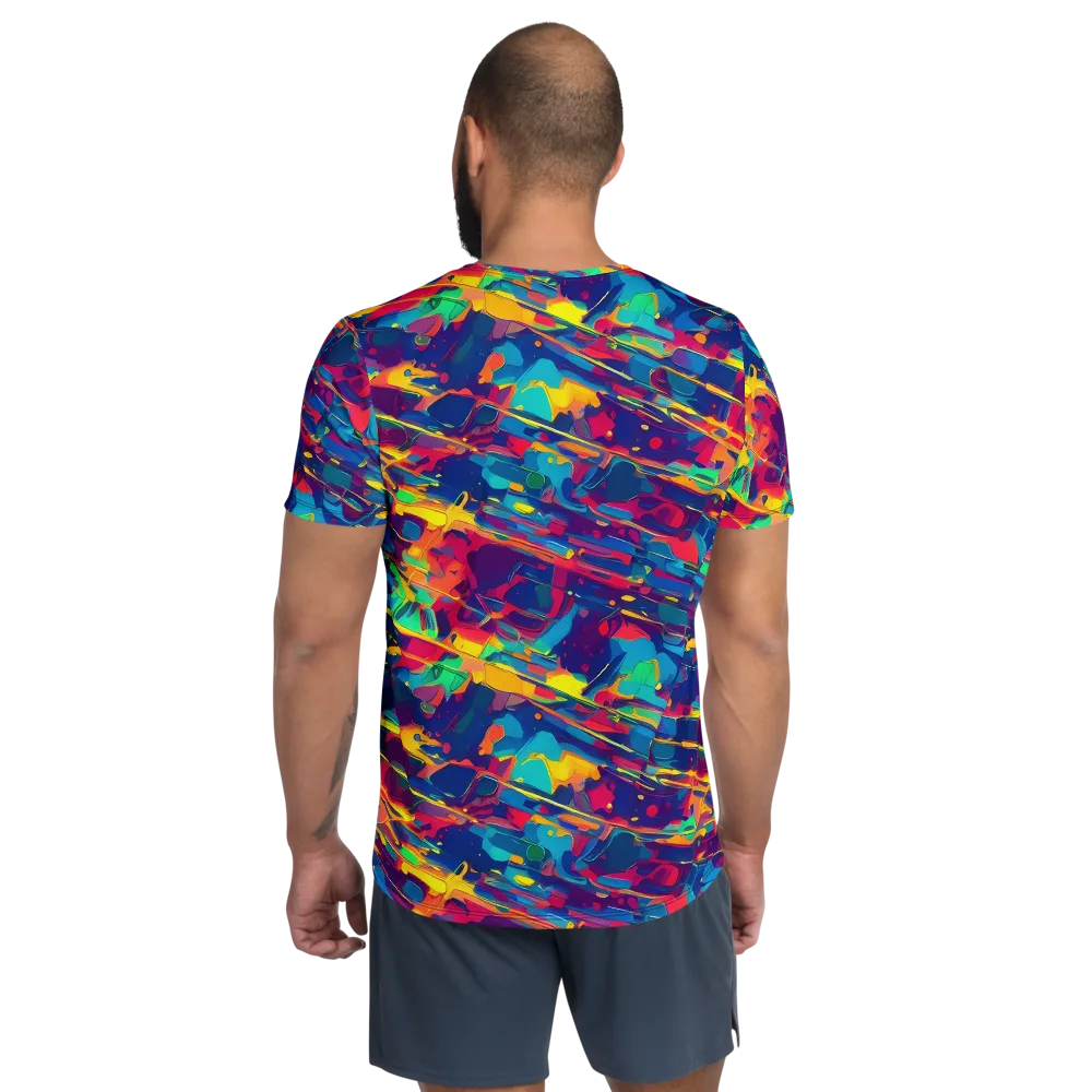 Spectrum Streaks on Men's Athletic T-Shirt — Back
