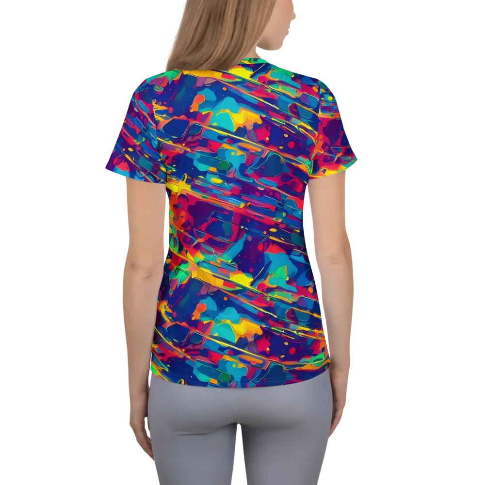 Spectrum Streaks on Women's Athletic T-Shirt — Back