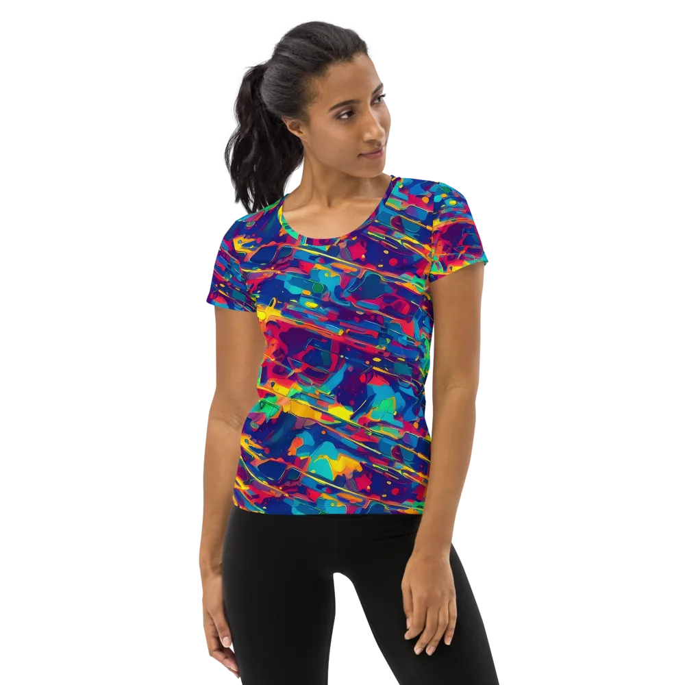 Spectrum Streaks on Women's Athletic T-Shirt — Front