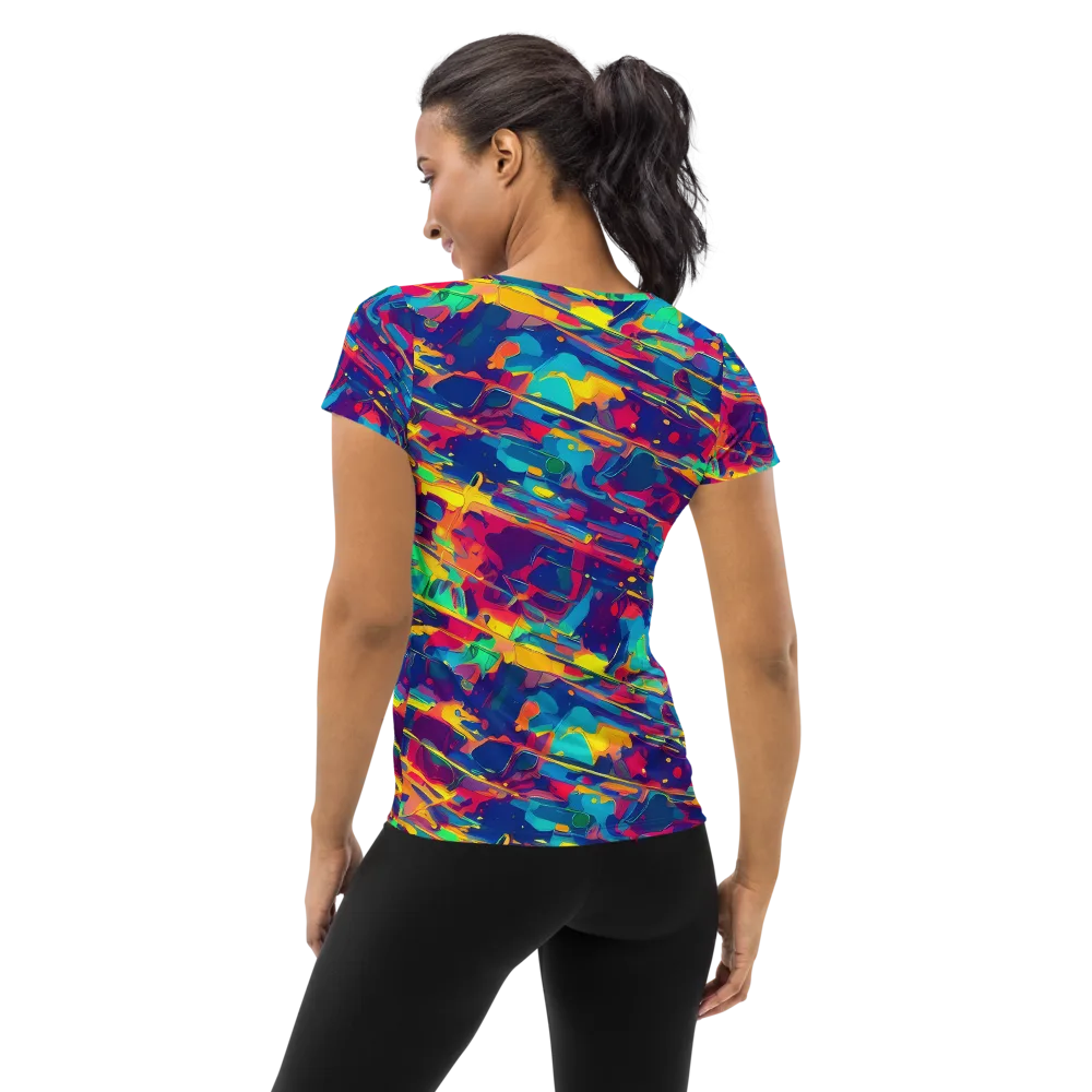 Spectrum Streaks on Women's Athletic T-Shirt — Back