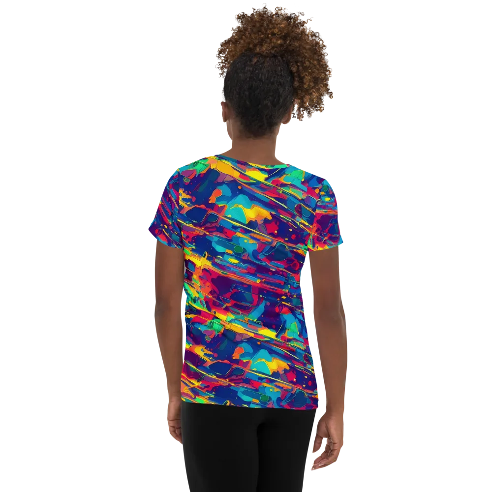 Spectrum Streaks on Women's Athletic T-Shirt — Back