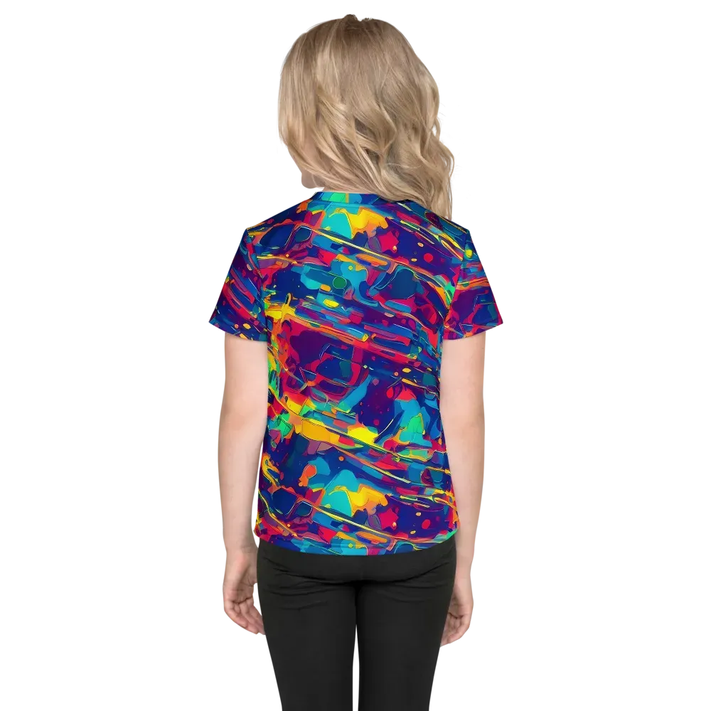 Spectrum Streaks on Kids Crew Neck T-Shirt — Back