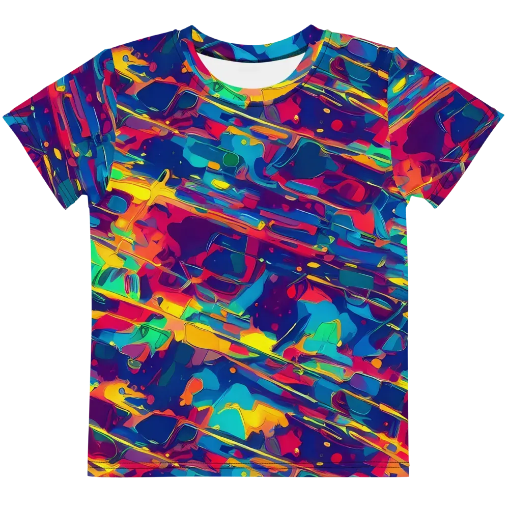 Spectrum Streaks on Kids Crew Neck T-Shirt — Front