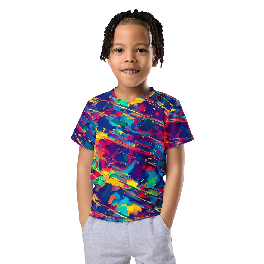 Spectrum Streaks on Kids Crew Neck T-Shirt — Front