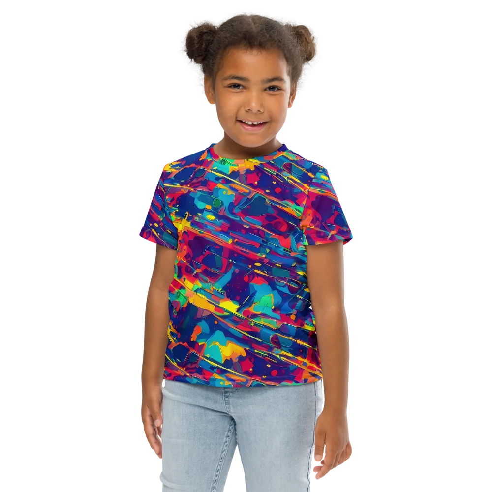 Spectrum Streaks on Kids Crew Neck T-Shirt — Front